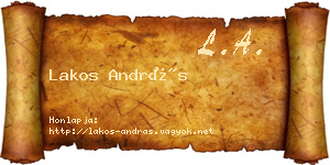 Lakos András névjegykártya